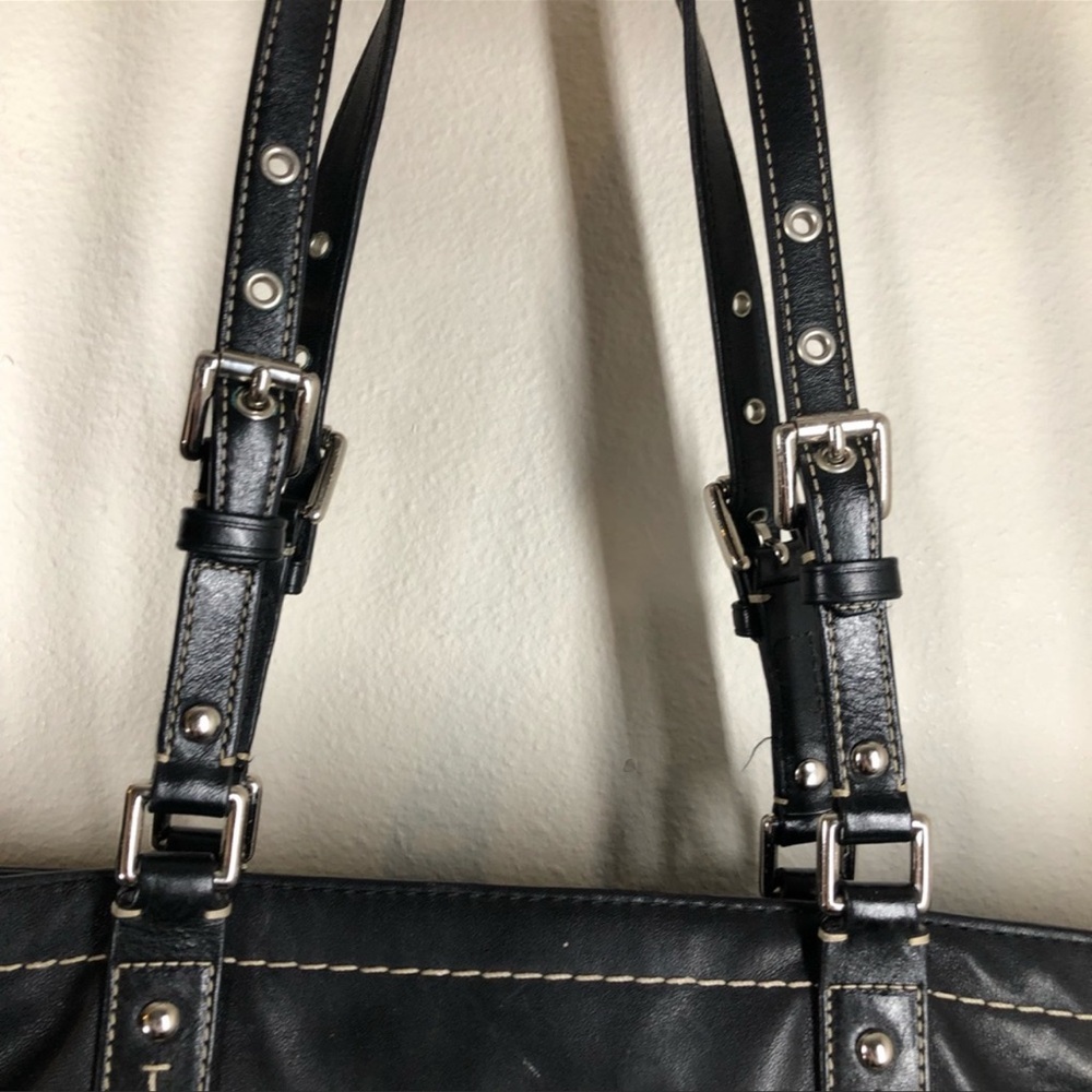 Coach Leather East West Gallery Tote Black  F13098 - Picture 9 of 13